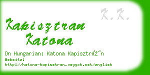kapisztran katona business card